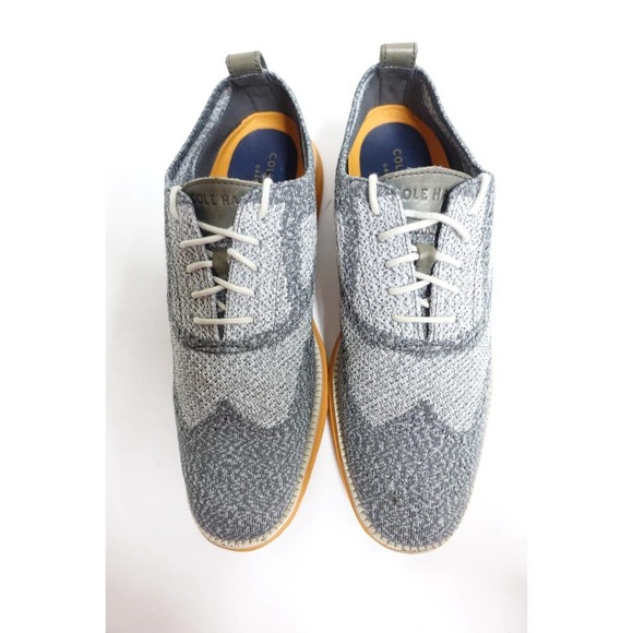 COLE HAAN Men Sneakers Original Grand Wingtip Stitchlite 10 M Grey/Orange c28447 - Picture 9 of 10